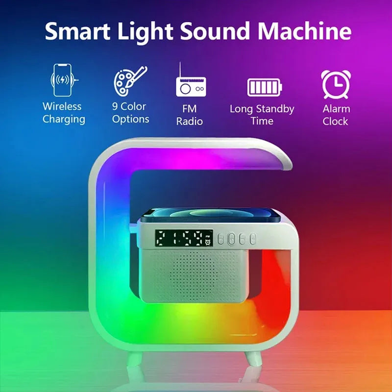 Bluetooth Speaker BT-3401 Atmosphere Light Wireless Charger Clock